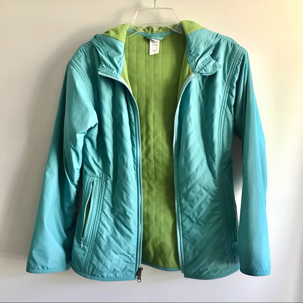 Patagonia Watergirl Vintage Zip up Hoodie Size S-Teal Green Fleece Lined